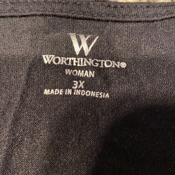 C womens Worthington casual cap sleeve floral plus size top 3X - Picture 3 of 3